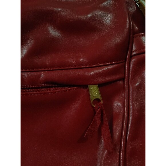 SAS Vintage Red Leather Adjustable Strap Shoulder Bag Purse Handbag - Picture 9 of 12